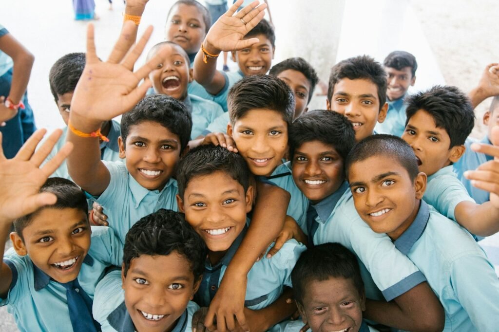 A group of smiling children