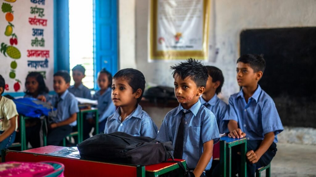 Children learning in a classroom